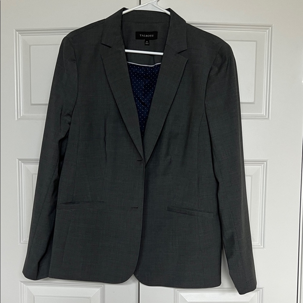 Talbots Women’s Gray Wool Blend Blazer